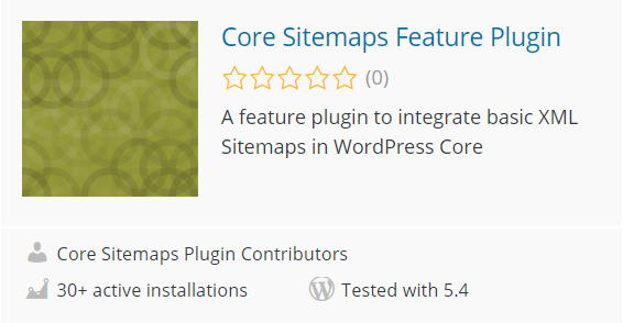 Core Sitemaps Feature Plugin