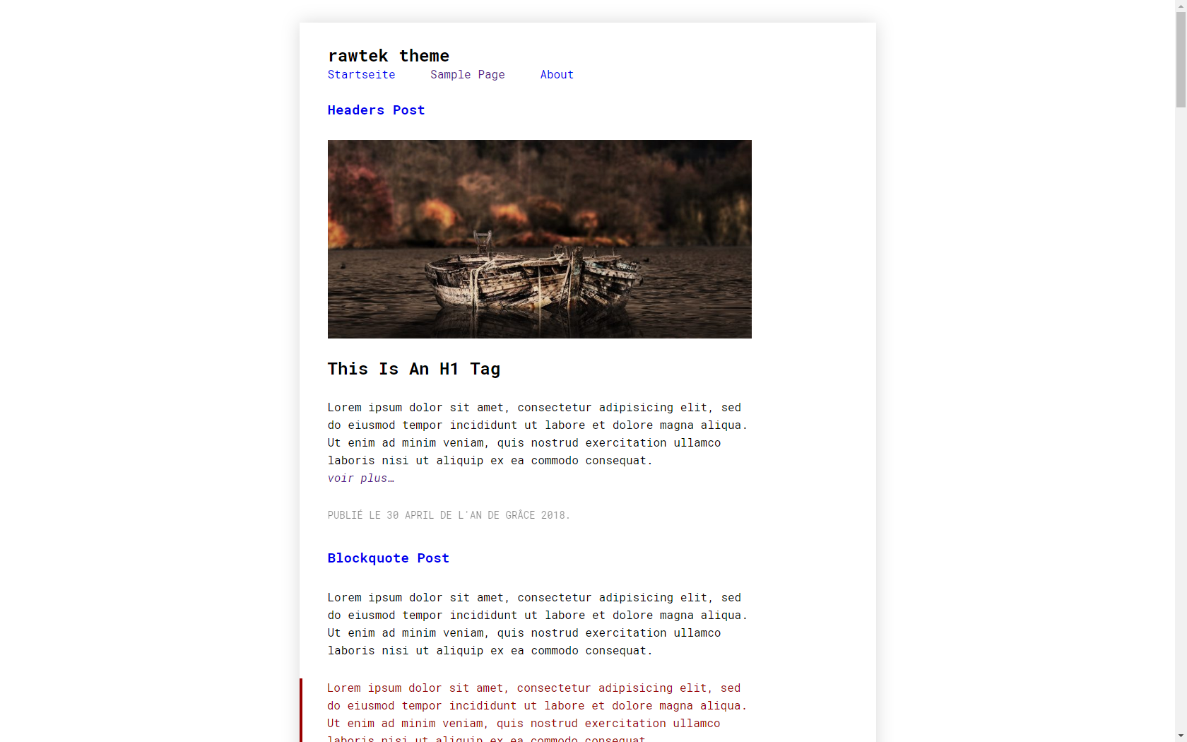 WordPress Brutalist Theme - Rawtek