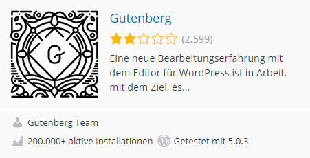 Fakten-Check: Wie unbeliebt ist der WordPress Block Editor Gutenberg wirklich? #1 - die negative Bewertung des Gutenberg-Plugins